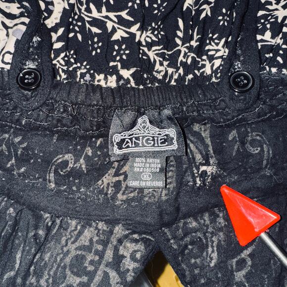 Angie XL Boho Maxi Halter Dress Adjustable Black Cream Paisley Smocked Stretch - Picture 6 of 6